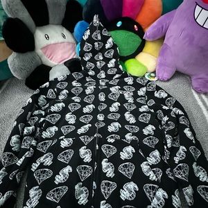 Billionaire boys club wireframe dollars and diamonds reversible full zip hoodie